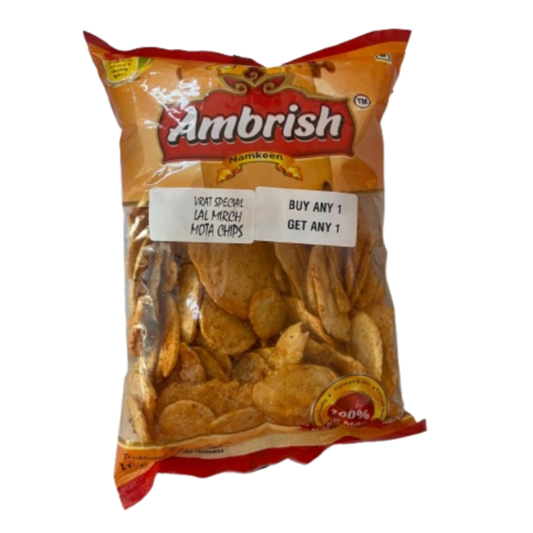Ambrish Vrat Special  Mota Chips Lal Mirch